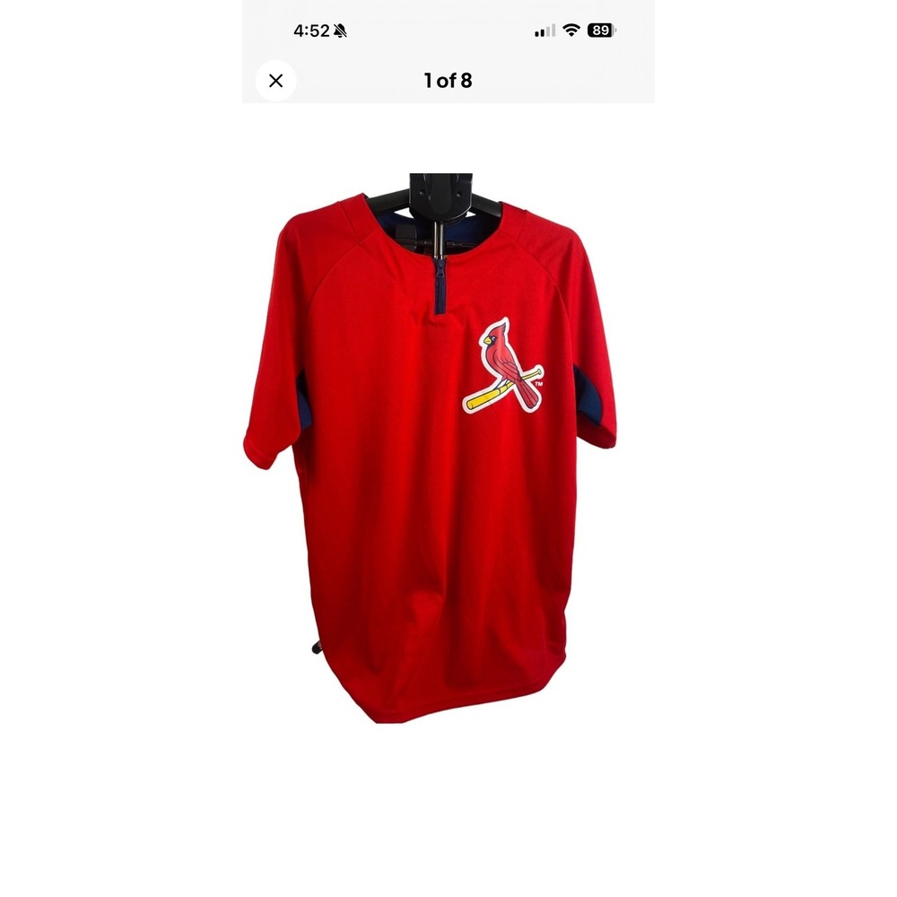 St‎ Louis Cardinals MLB Quarter Zip #13 Pullover practice XL jersey C215